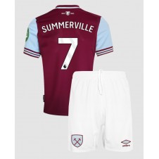 West Ham United Crysencio Summerville #7 Hemmaställ Barn 2024-25 Korta ärmar (+ Korta byxor)